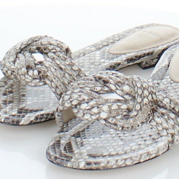 Genuine Snakeskin Flat Sandals Size 39